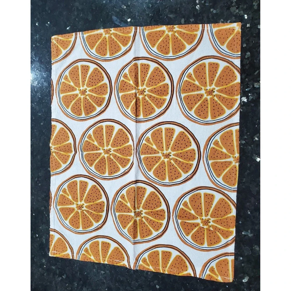 Retired IKEA TORVFLY Citrus Orange Slice Dish Towel - Single